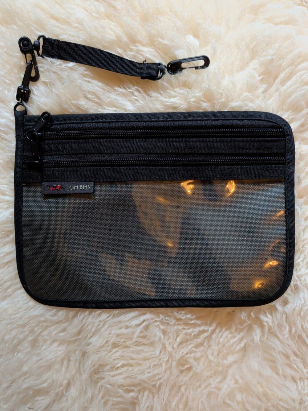 Tom Bihn Mystery Clear Organizer Pouch Medium Double Zip 10 X 7 Leash